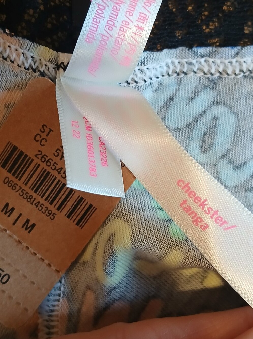 NWT PINK Victoria's Secret Rainbow Black Lace Cheekster Panty Medium 2022 - Picture 3 of 5